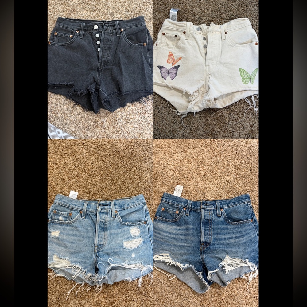 Levi's Black, White, and Blue Jean Shorts Collection